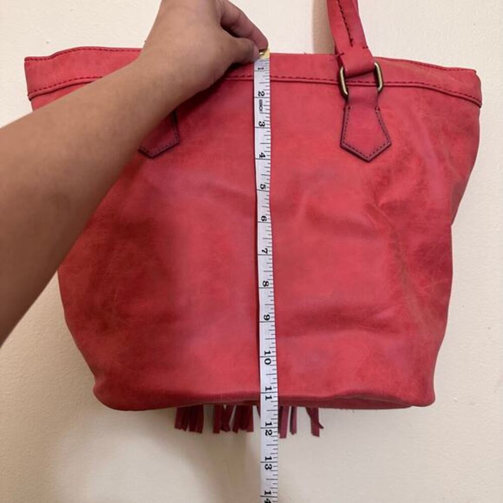 NWT Dolce Vita‎ Vegan Suede Leather Callum Tote Handbag Red Anthropologie - Picture 9 of 10